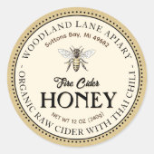 Biologische Raw Fire Cider Honing Thaise Chili Que Ronde Sticker (Voorkant)