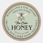 Biologische Raw Fire Cider Honing Thaise Chili Que Ronde Sticker (Voorkant)