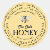 Biologische Raw Fire Cider Honing Thaise Chili Que Ronde Sticker (Voorkant)