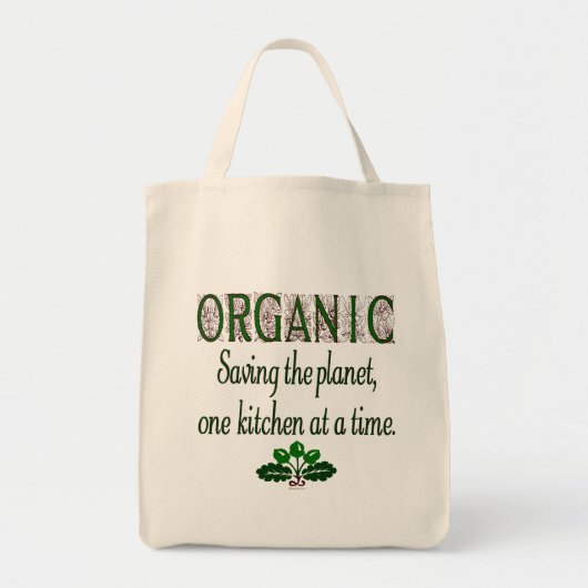 Biologische Redding van de Planeet Keuken Gezegde Tote Bag (Voorkant)