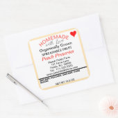 Biologische rode Sinaasappel perzik conserven inbl Vierkante Sticker (Envelop)