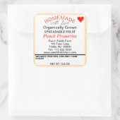 Biologische rode Sinaasappel perzik conserven inbl Vierkante Sticker (Tas)