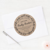 Biologische rustieke krans body boter ronde sticker (Envelop)