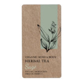 Biologische Sage Kruidenthee Kraft Business Label (Voorkant)