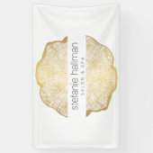 Biologische Schoonheid Gouden Boom Ringen Salon Spandoek (Verticaal)