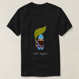 Biologische slogan voor tuinbouw met tuingnome t-shirt