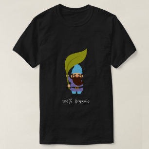 Biologische slogan voor tuinbouw met tuingnome t-shirt