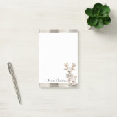 Biologische Tan Cream Plaid Stripes Kerst Rendier Post-it® Notes (Kantoor)
