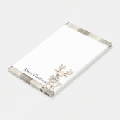 Biologische Tan Cream Plaid Stripes Kerst Rendier Post-it® Notes (Schuin)