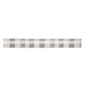 Biologische Tan Cream Plaid Stripes Rustieke Kerst Satijnen Lint (Voorkant)