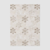 Biologische Tan Cream Snowflakes Rustieke Kerstmis Tissuepapier (Voorkant)