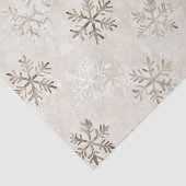 Biologische Tan Cream Snowflakes Rustieke Kerstmis Tissuepapier (Detail)