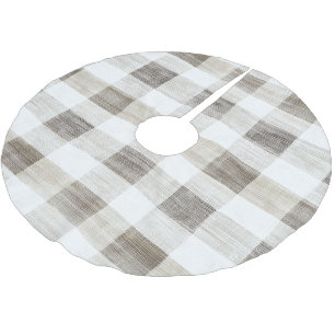 Biologische Tan Cream White Plaid Stripes Kerstmis Kerstboom Rok