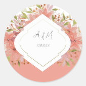 Biologische Terracotta Aardse Waterverf Bloemenkun Ronde Sticker (Voorkant)