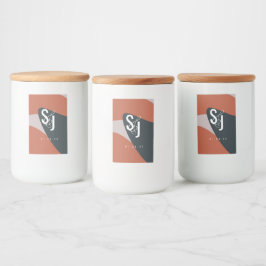 Biologische Terracotta Blau Blush Bruiloft Voedselcontainer Etiket