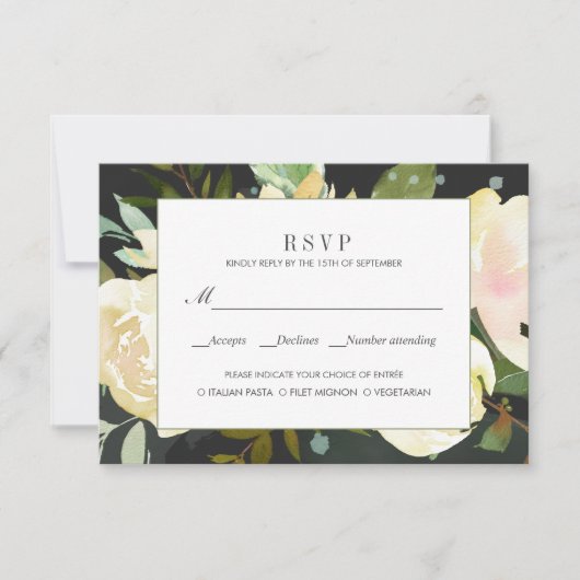 Biologische Trouwmaaltijd optie bruiloft rsvp (Voorkant)