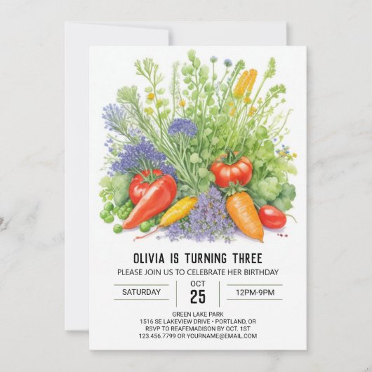 Biologische tuin avontuur verjaardag kaart (Voorkant)