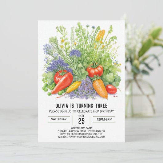 Biologische tuin avontuur verjaardag kaart (Staand voorkant)