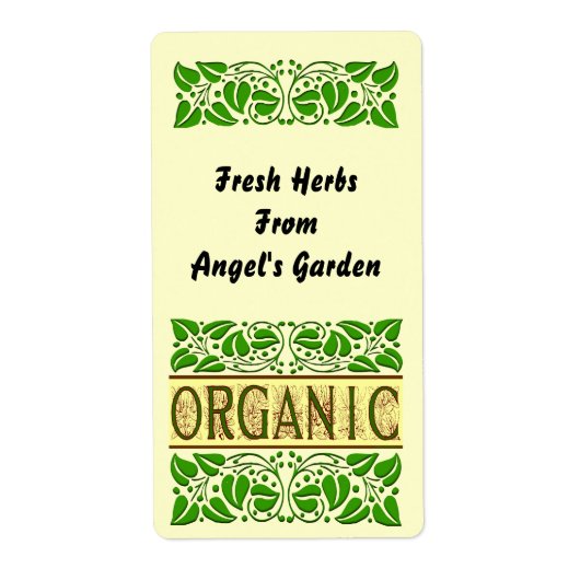 Biologische Tuin Custom Herb Label (Voorkant)