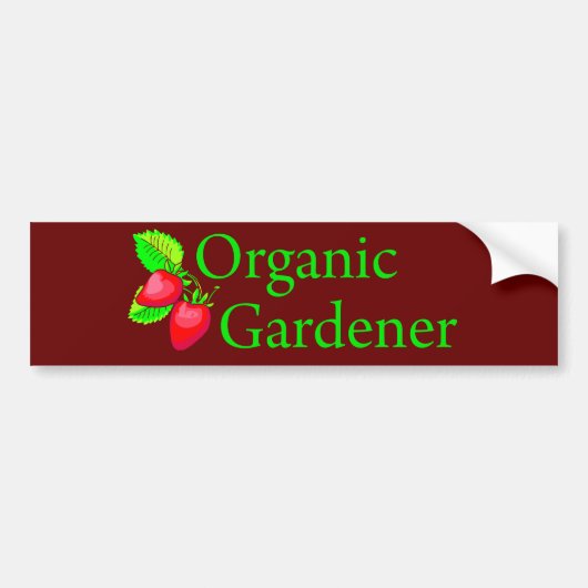 Biologische tuinkers - aardbeien bumpersticker (Voorkant)