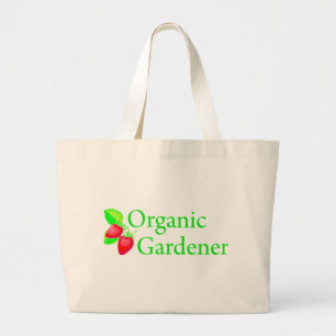 Biologische tuinkers - aardbeien grote tote bag