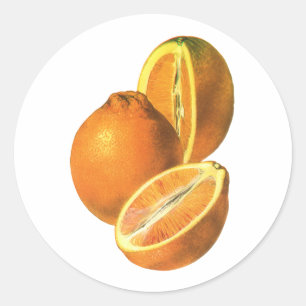 Biologische verse gezonde sinaasappels uit het ver ronde sticker