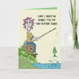 Biologische vis diner verjaardag kaart