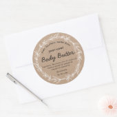 Biologische witte rustieke krans body boter ronde sticker (Envelop)