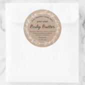 Biologische witte rustieke krans body boter ronde sticker (Tas)