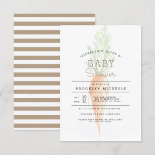 Biologische wortel Veggie BABY SHOWER WATERVER Kaart