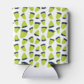 Biologische zomeraardbeien neongroen blikjeskoeler (Achterkant)