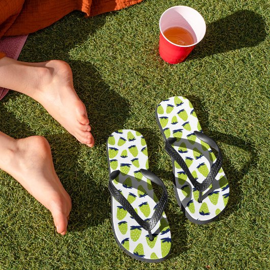 Biologische zomeraardbeien neongroen teenslippers