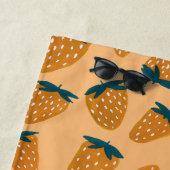 Biologische zomeraardbeien oranje strandlaken (In situ)