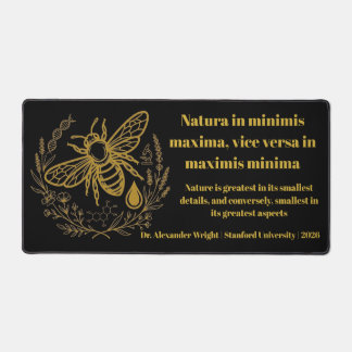 Biology Bee Golden DNA Latin Quote Desk Mat