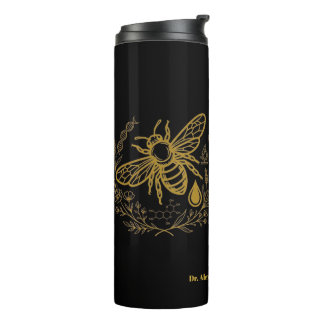 Biology Bee Golden DNA Latin Quote Thermal Tumbler Thermosbeker