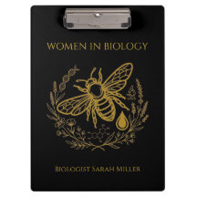 Biology Bee & Golden DNA Spiral Notebook