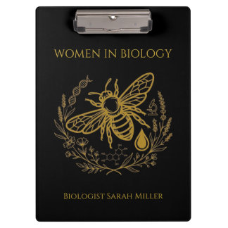 Biology Bee & Golden DNA Spiral Notebook Klembord