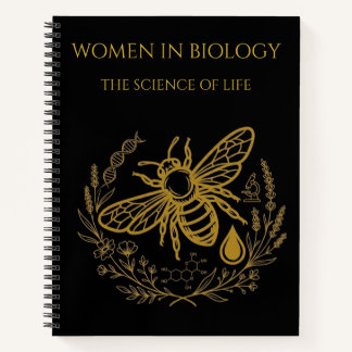 Biology Bee & Golden DNA Spiral Notebook Notitieboek