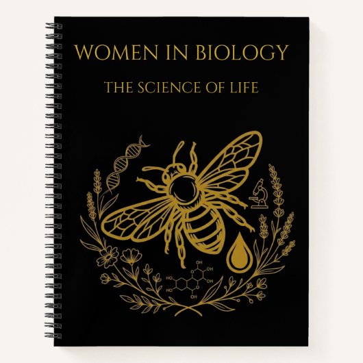 Biology Bee & Golden DNA Spiral Notebook Notitieboek (Voorkant)