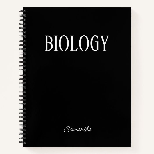 Biology Black - Gepersonaliseerd onderwerp Notitieboek (Voorkant)
