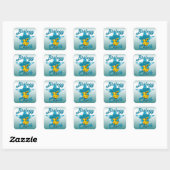Biology Chick #7 Vierkante Sticker (Vel)