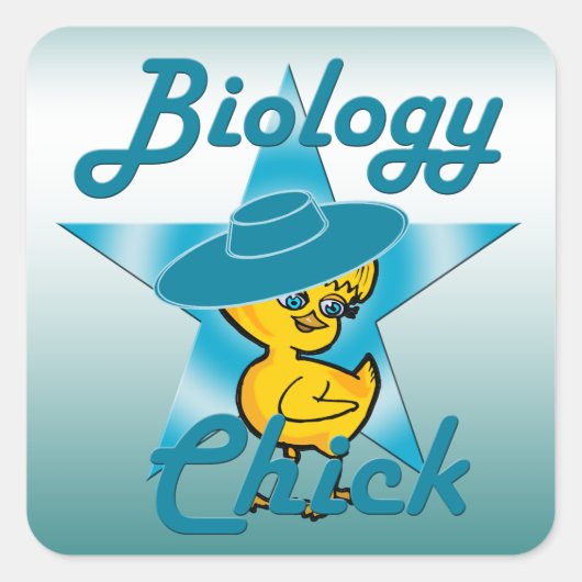 Biology Chick #7 Vierkante Sticker (Voorkant)