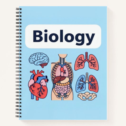 Biology Human Anatomy Organs Educational Notebook  Notitieboek (Voorkant)