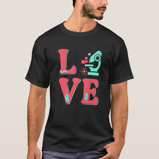Biology Love Biologist Microscope Microbiology Pre T-shirt (Voorkant)