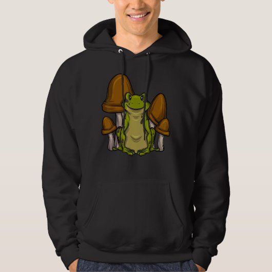 Biology Mycology Frog Catcher Mushroom Collector F Hoodie (Voorkant)