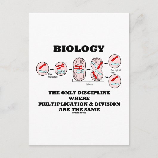 Biology Only Discipline Multiplication Division Briefkaart (Voorkant)