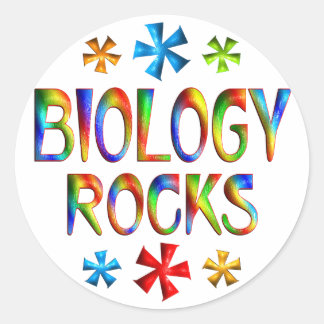BIOLOGY ROCKS RONDE STICKER