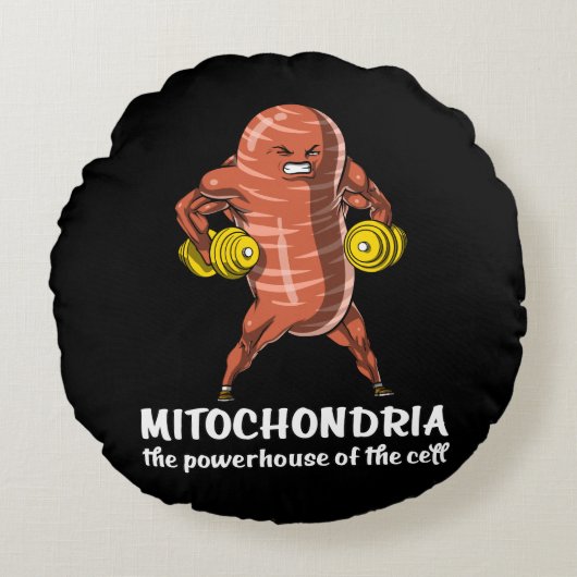 Biology Science Mitochondria Funny Joke Rond Kussen (Voorkant)