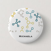 Biology Science Molecules Pattern Afstuderen Ronde Button 5,7 Cm (Voorkant)