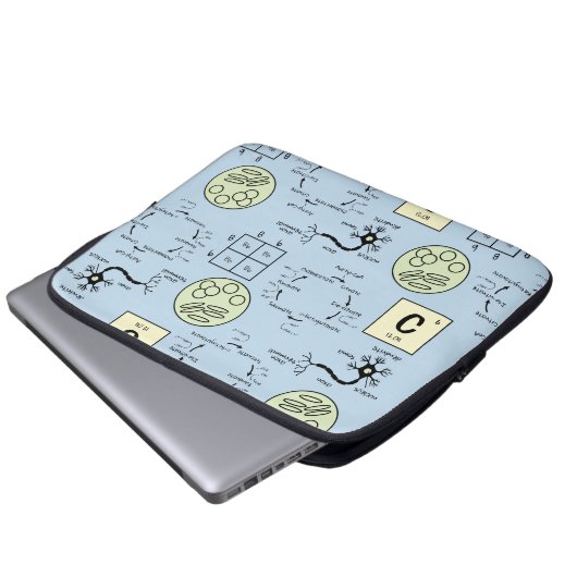 Biology Science Teacher Cell Genetics Neuron Nerd Laptop Sleeve (Voorkant onderkant)